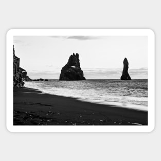Reynisfjara Beach, Iceland B&W Sticker